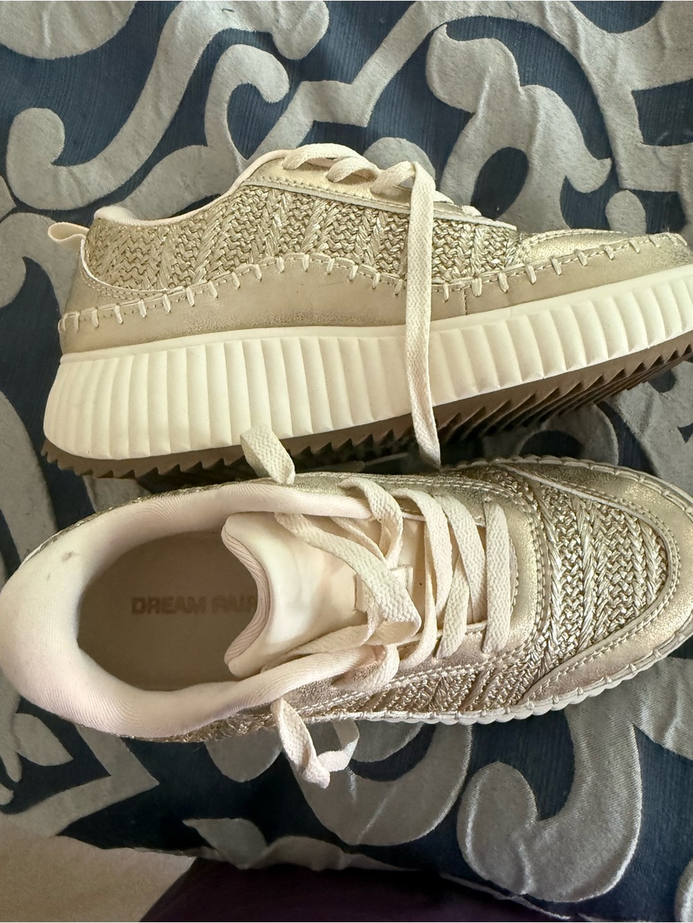 Dream Pairs Women's Gold Platform Athletic Sneakers